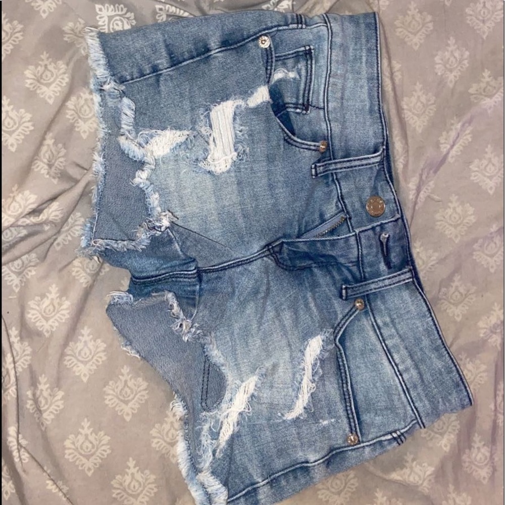 blue jean shorts